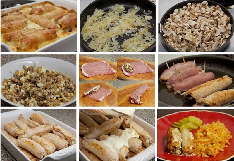 Roladki wieprzowe z pieczarkami