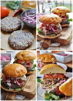 Domowe burgery wołowo-jagnięce z marchewką