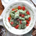 Kluski szpinakowe z serem ricotta