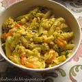 Ryż, fasolka szparagowa i curry
