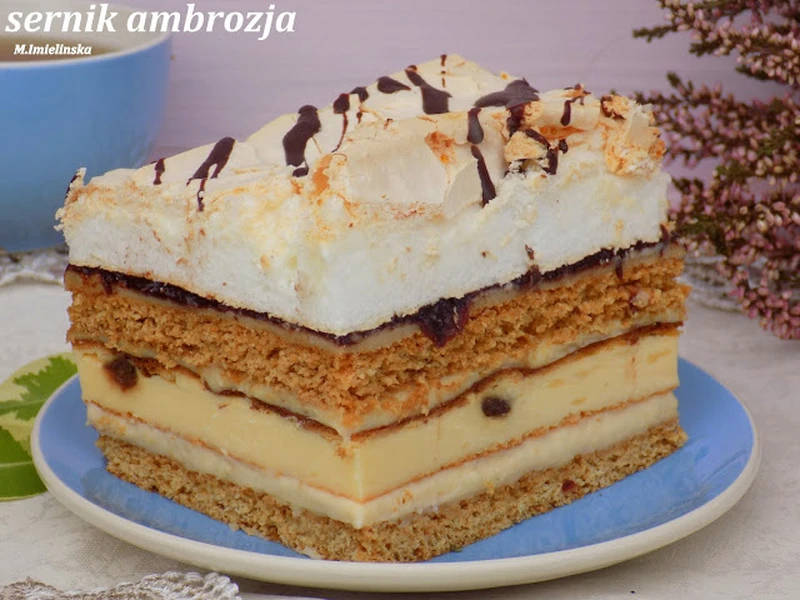 ambrozja - składany sernik z bezą