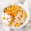 Płątki quinoa z gruszką