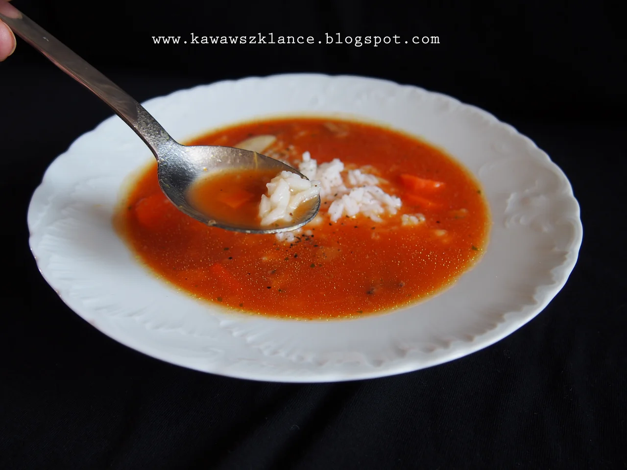 Pomysł na obiad Zupa pomidorowo-dyniowa bez zabielania ( z ryżem )