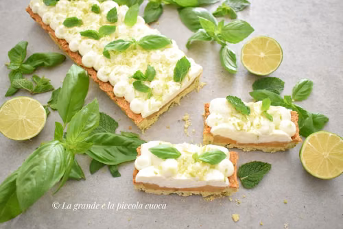 Bazyliowa tarta z kremem limonkowym