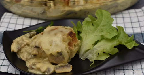 Kotlet mielone zapiekane w sosie musztardowym