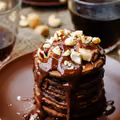 CZEKOLADOWE PANCAKES Z BANANAMI I ORZECHAMI