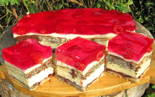 CIASTO POPAPRANIEC Z MALINAMI I GALARETKĄ, pyszne i efektowne+FILM