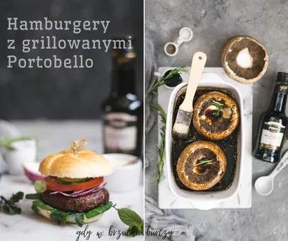 Hamburgery z grillowanymi pieczarkami Portobello
