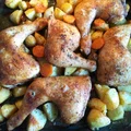 Udka kurczaka pieczone z ziemnakami