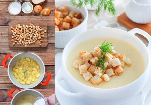 Kremowa zupa ziemniaczana z grzankami – Prosty i aromatyczny przepis