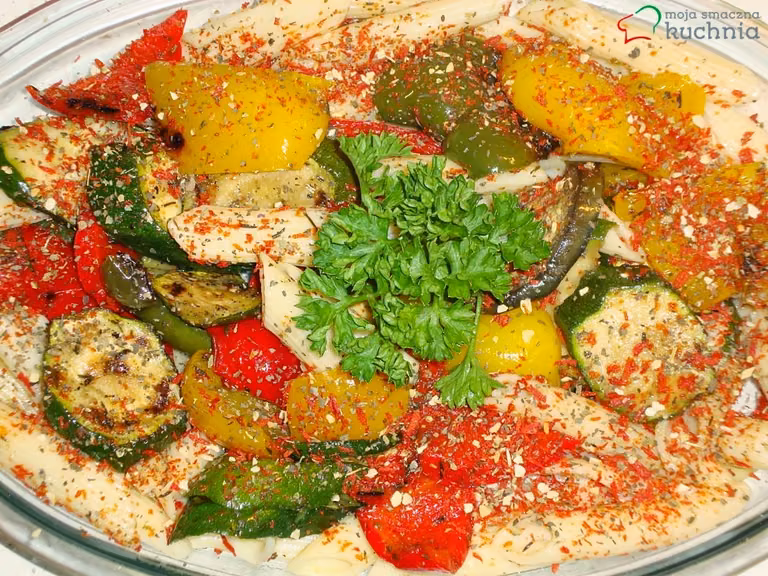 Rurki z grillowanymi warzywami