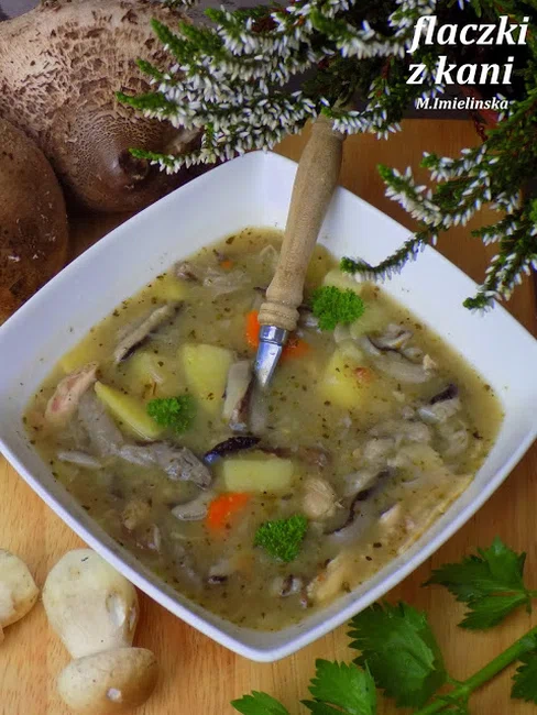 "flaczki" z grzybów