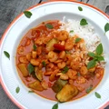 Curry z krewetkami i cukinią