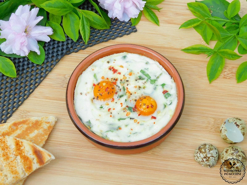 Pieczona ricotta z jajkiem przepiórczym