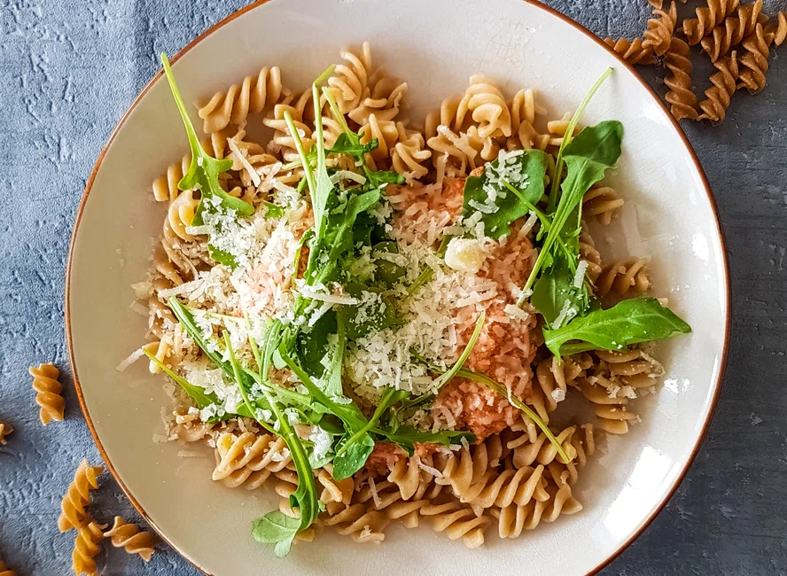 Spaghetti z ricottą i rukolą
