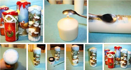 Świąteczne świece - ręcznie robione