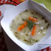 Zupa ogórkowa .Klasyczna z kiszonych ogórków zabielana śmietaną.