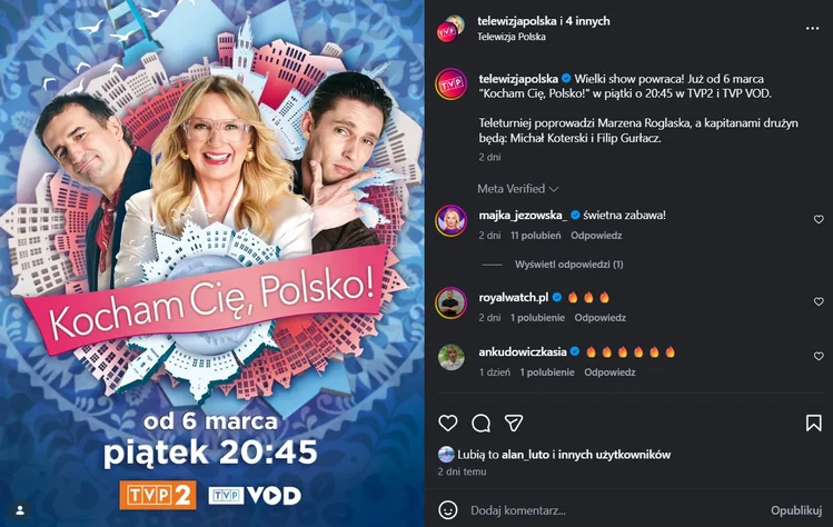 Zdjęcie „Kocham Cię, Polsko!” wraca do TVP2! Wiemy, kiedy start i kto poprowadzi nową serię #1