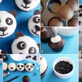 Śmieszne panda babeczki