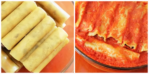 Cannelloni z mięsem mielonym i pieczarkami