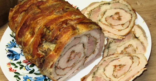 ROLADA ZE SCHABU PIECZONA Z BOCZKIEM-WĘDZONYM DOMOWA WĘDLINA, wspaniały schab na kanapki +FILM