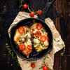 BAKŁAŻANY Z POMIDORAMI I MOZZARELLĄ