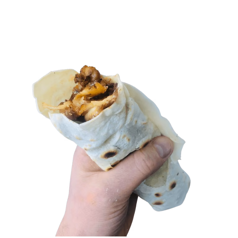 Kebab z mięsem z rosołu z domowymi wrapami