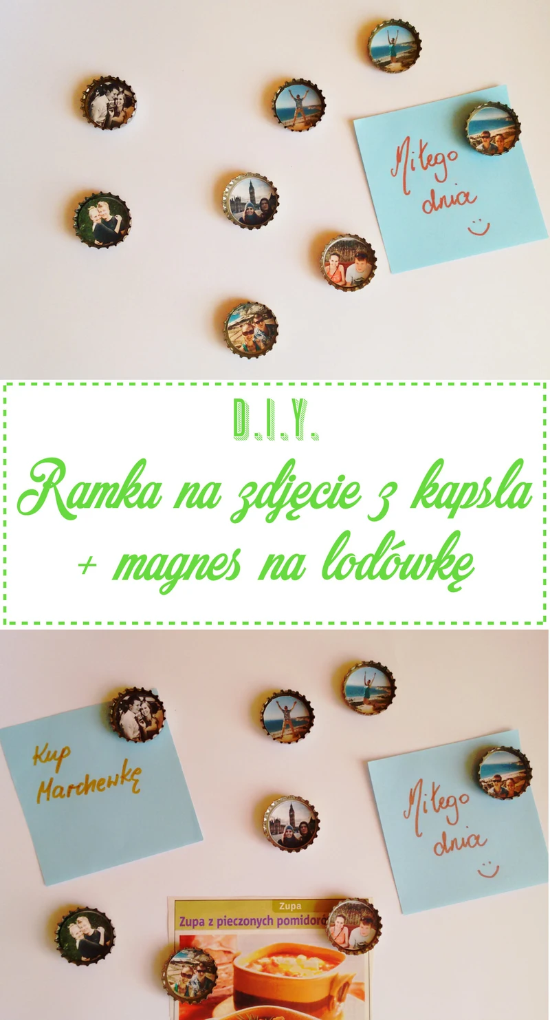 DIY Ramka na zdjęcie z kapsla + magnes na lodówkę