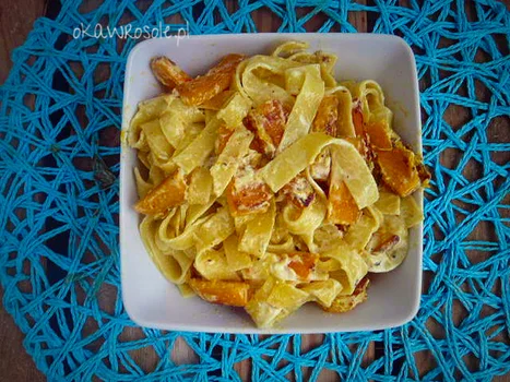 Tagliatelle z dynią smażoną na maśle i serkiem mascarpone