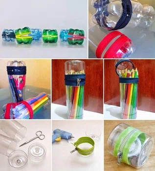 DIY schowki - piórniczki z butelki