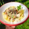 Makaron w sosie śmietanowo - kurkowym