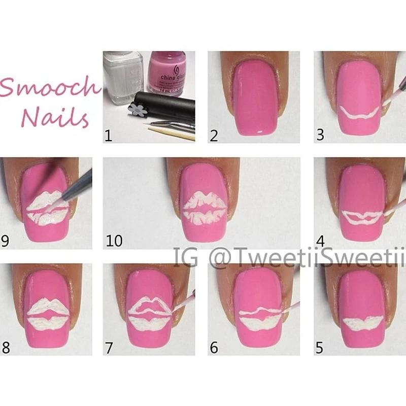 Manicure - różowe usta