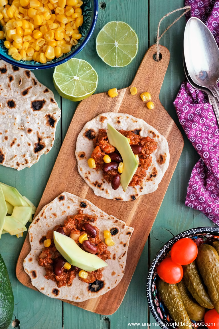Tacos z chili con carne