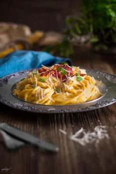 Spaghetti z sosem dyniowym, idealnie kremowym