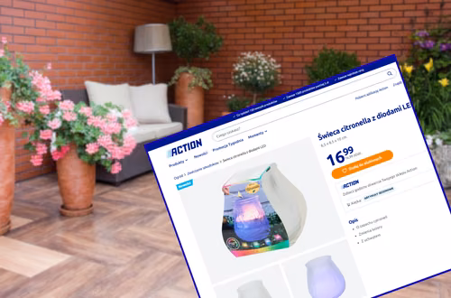 Ta świeca z Action za 16 zł to hit na taras lub balkon! Komary nie mają szans, a kolorowe diody LED robią klimat magii