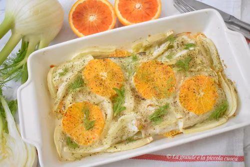 Dorada pieczona z fenkułem w sosie pomarańczowym