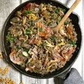 ŚRODA: RISOTTO Z KASZY ORKISZOWEJ Z BOCZNIAKAMI I ORZECHAMI