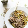 AZJATYCKI MAKARON SOBA Z DOMOWYM PESTO I FASOLKĄ SZPARAGOWĄ