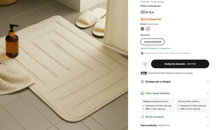Zdjęcie Ciepło pod stopami i zero poślizgów! Ta stylowa mata z Sinsay odmieni Twoją łazienkę #5