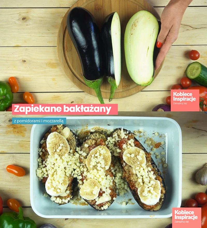 Zapiekane bakłażany z pomidorami i mozzarellą