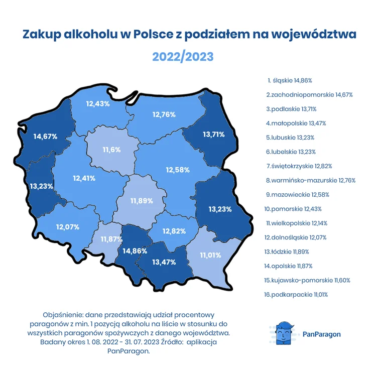 Zdjęcie Alkoholowa mapa Polski. W tych województwach najczęściej kupujemy napoje z procentami (Pan Paragon) #2