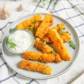 Pieczone frytki z cukinii w panierce