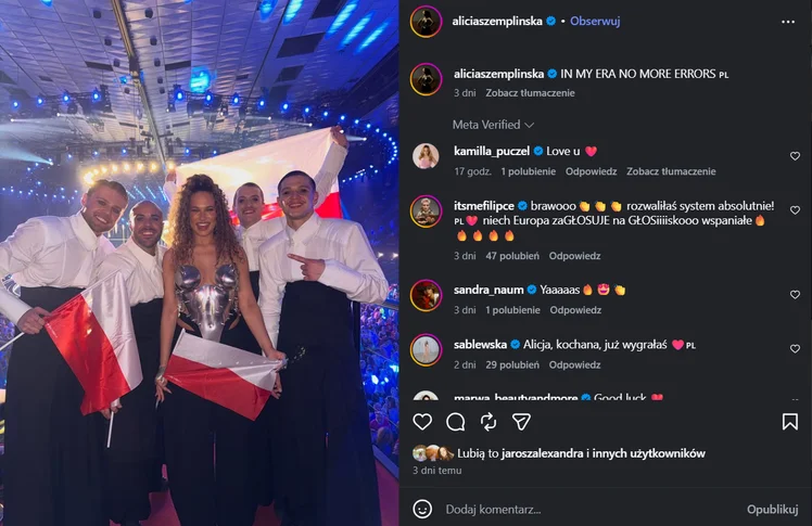 Zdjęcie Wielki finał Eurowizji już dziś! O której wystąpi Alicja Szemplińska? #1