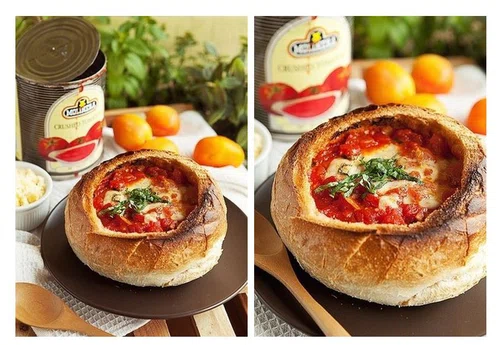 Krem z pomidorów w chlebku