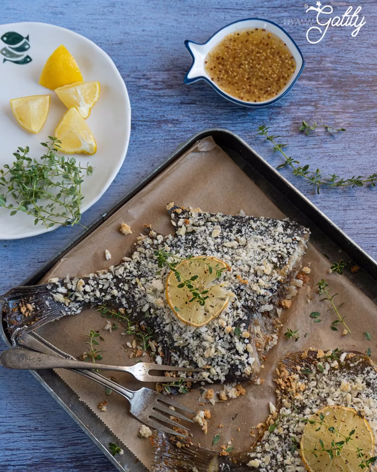 Flądra pieczona w panko