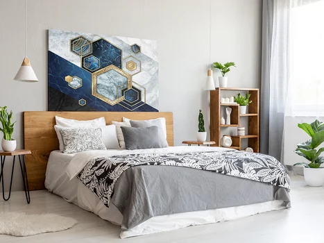 SZAFIROWY SYGNET - NOWOCZESNY OBRAZ NA PŁÓTNIE - 120X80 CM