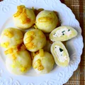 Kluski śląskie z twarogiem.