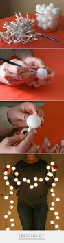 Łańcuch lampek z piłeczek pingpongowych- DIY