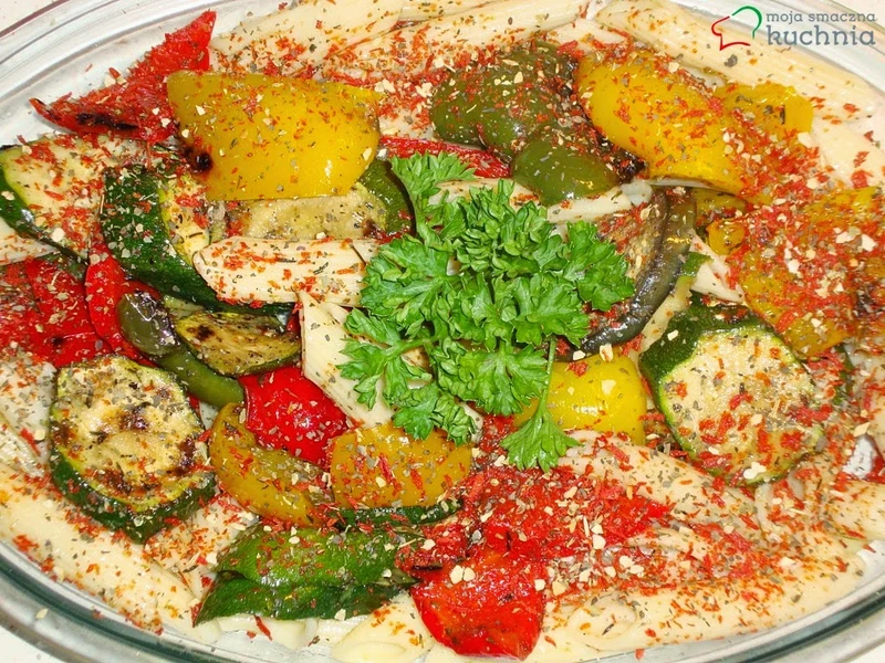 Rurki z grillowanymi warzywami