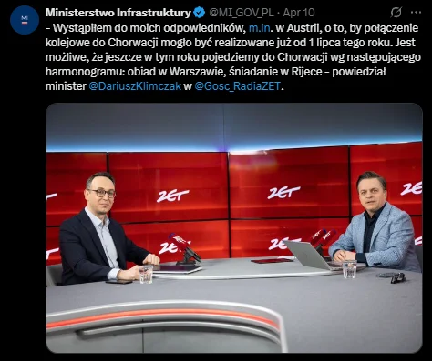 Zdjęcie 200 zł za bilet z Warszawy do Chorwacji?! Nowa trasa kolejowa możliwa już w lipcu 2025 #1